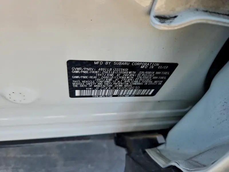 2019 SUBARU FORESTER SPORT  