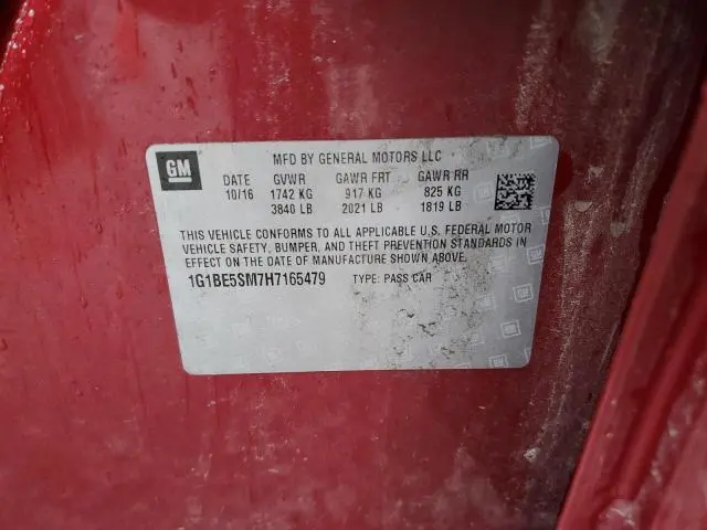 2017 CHEVROLET CRUZE LT  