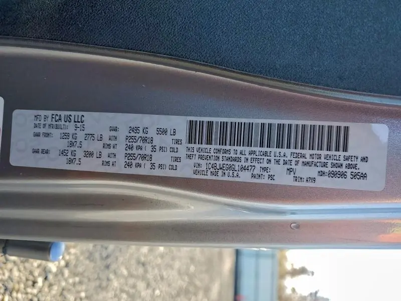 2016 JEEP WRANGLER UNLIMITED SAHARA  