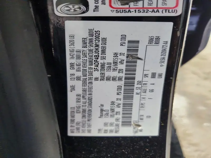 2019 FORD FIESTA SE  