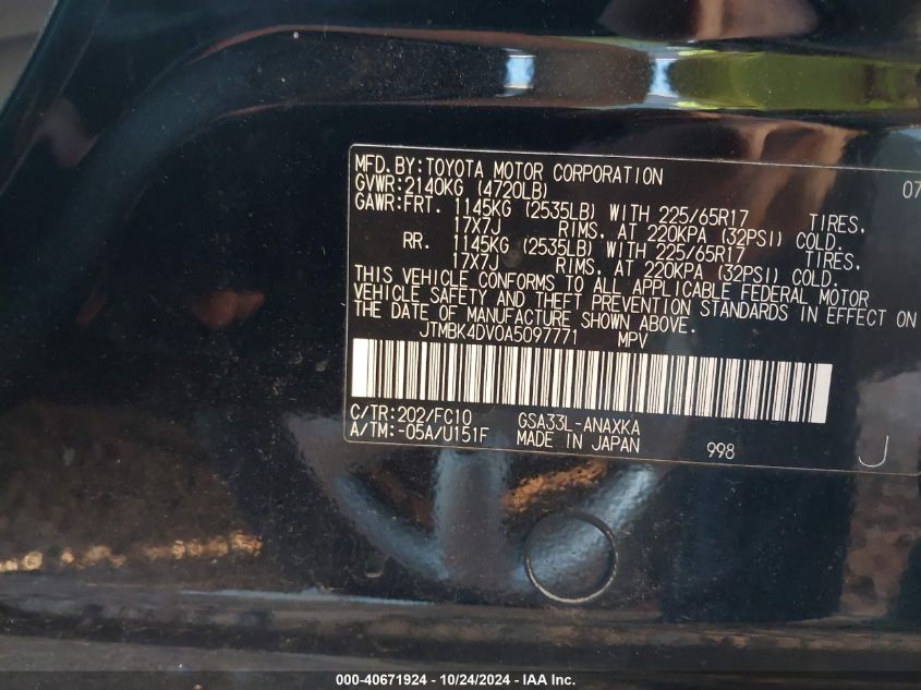 2010 TOYOTA RAV4 BASE V6