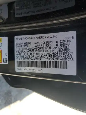 2018 HONDA ACCORD HYBRID  