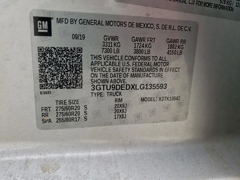 2020 GMC SIERRA K1500 SLT  