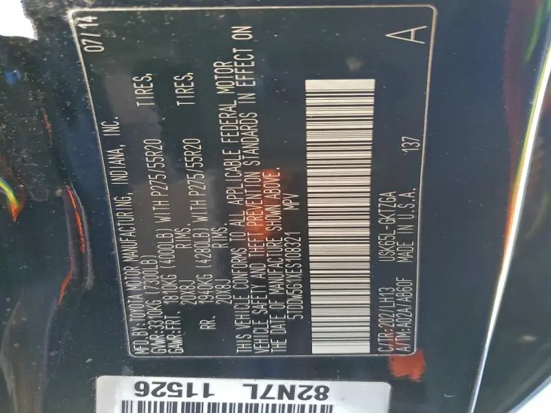 2014 TOYOTA SEQUOIA PLATINUM  