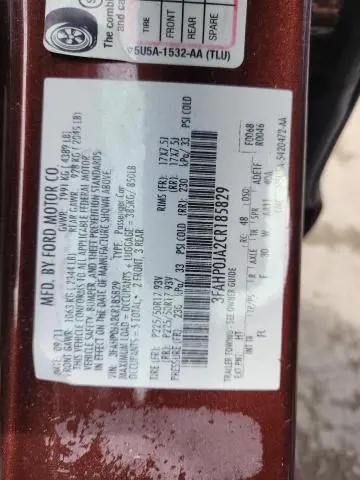 2012 FORD FUSION SEL  