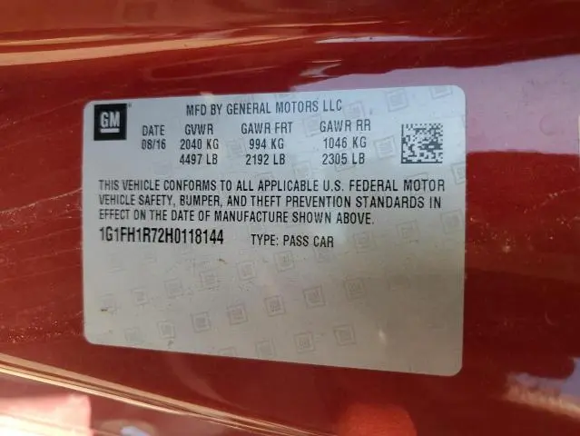 2017 CHEVROLET CAMARO SS  