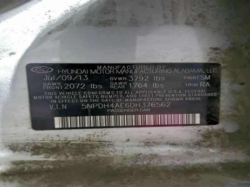 2013 HYUNDAI ELANTRA GLS  