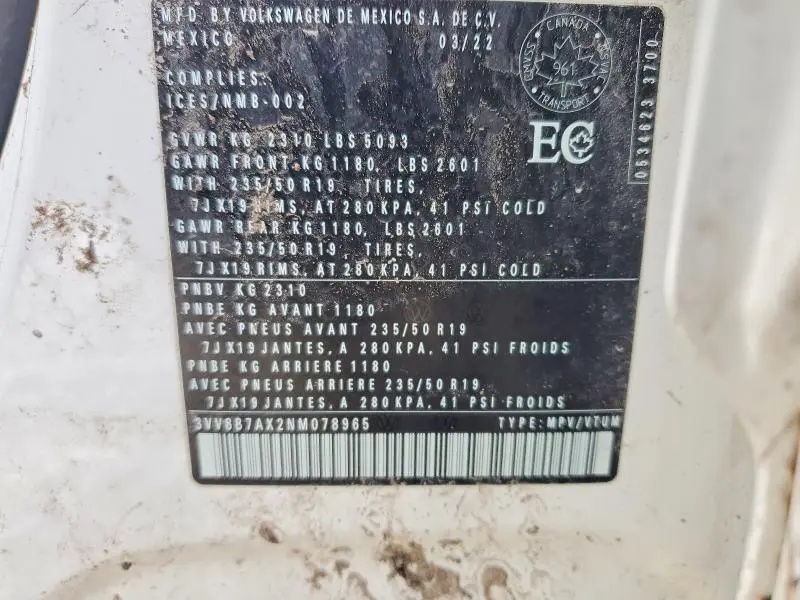 2022 VOLKSWAGEN TIGUAN SE R-LINE BLACK  