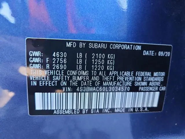 2020 SUBARU LEGACY PREMIUM  