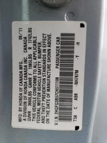 2012 HONDA CIVIC LX