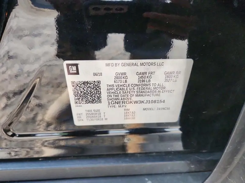 2019 CHEVROLET TRAVERSE LT  