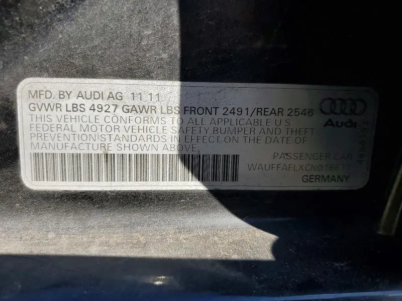 2012 AUDI A4 PREMIUM PLUS  