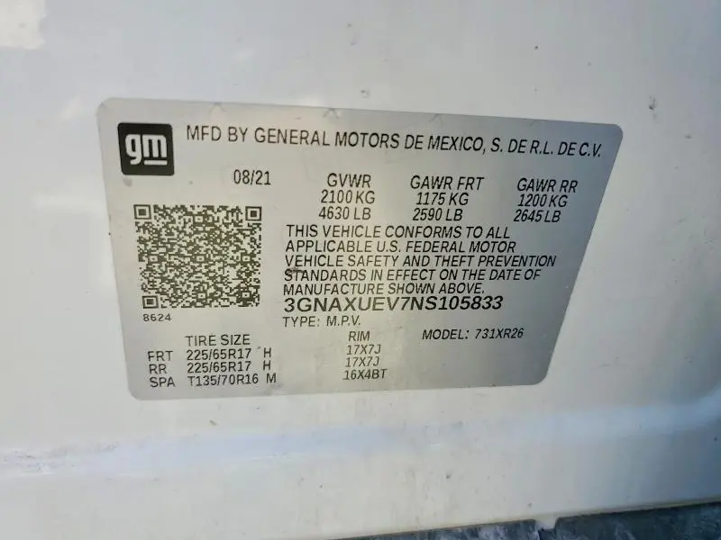 2022 CHEVROLET EQUINOX LT  