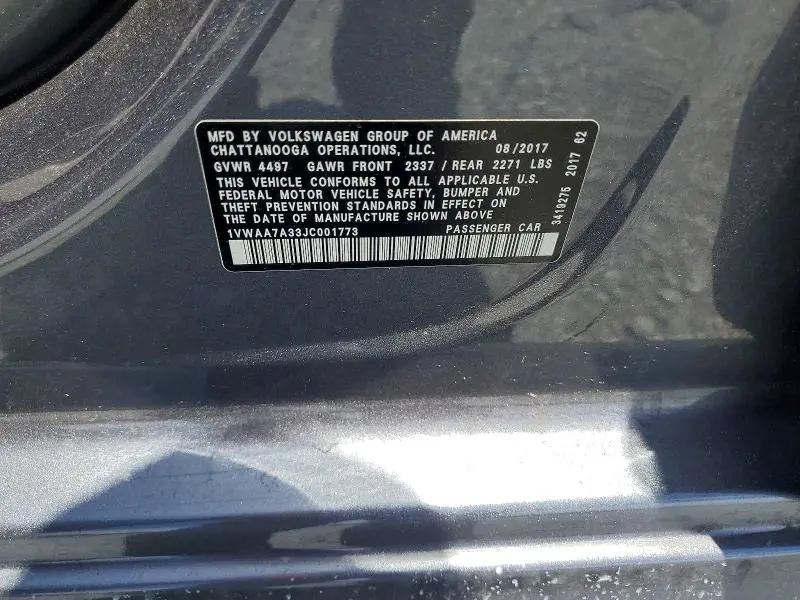 2018 VOLKSWAGEN PASSAT S/R-LINE  