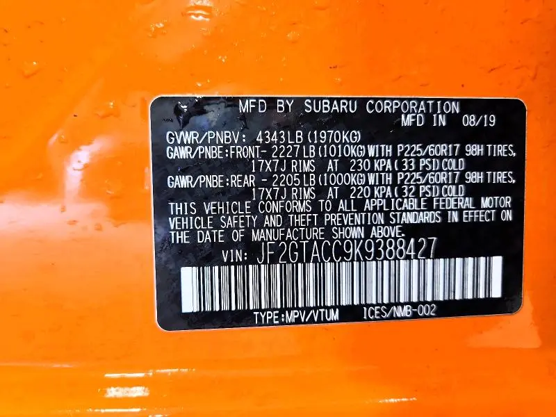 2019 SUBARU CROSSTREK PREMIUM  