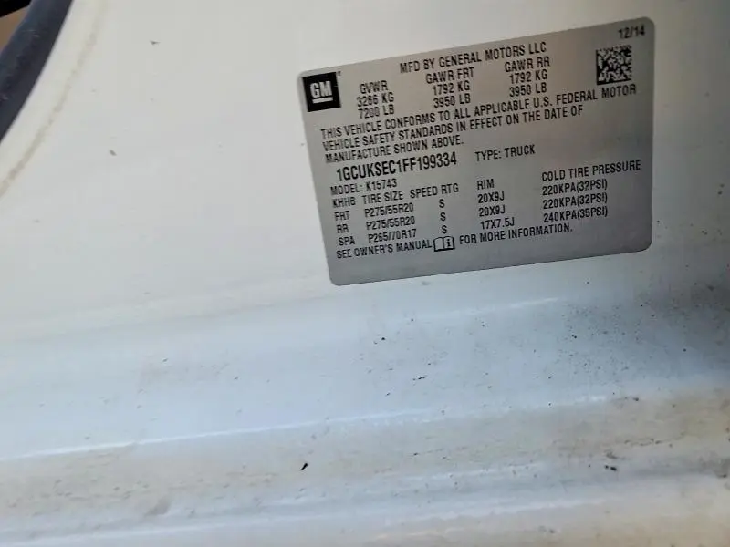 2015 CHEVROLET SILVERADO K1500 LTZ  