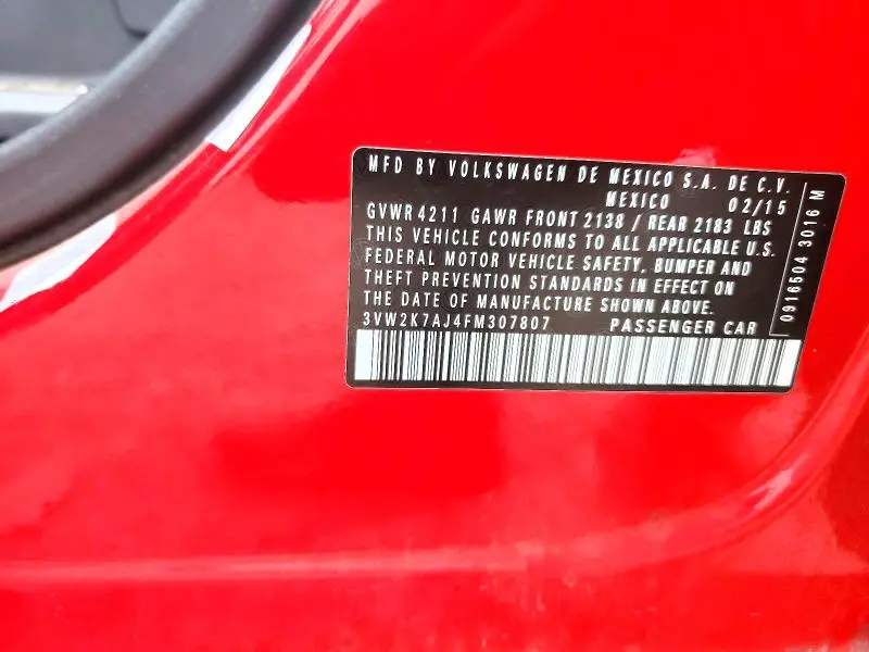 2015 VOLKSWAGEN JETTA BASE  