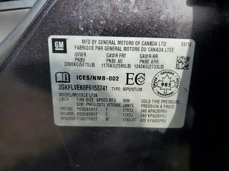 2015 GMC TERRAIN SLE  