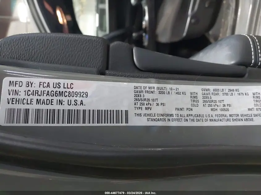 2021 JEEP GRAND CHEROKEE FREEDOM 4X4