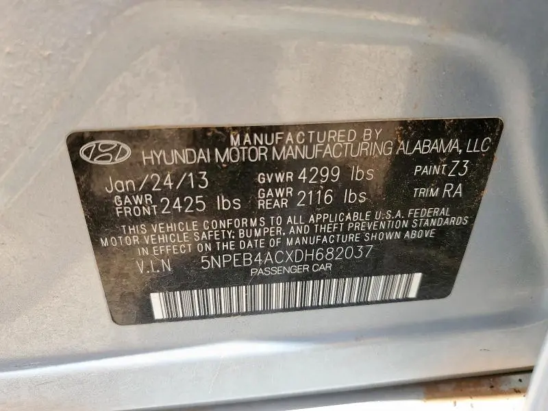 2013 HYUNDAI SONATA GLS  