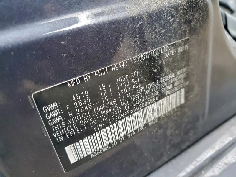 2016 SUBARU LEGACY 2.5I PREMIUM  
