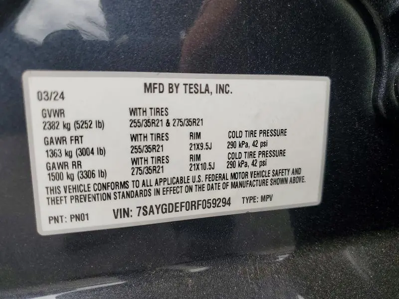 2024 TESLA MODEL Y   