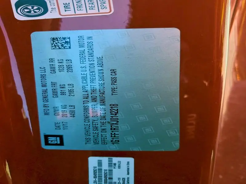 2018 CHEVROLET CAMARO SS  