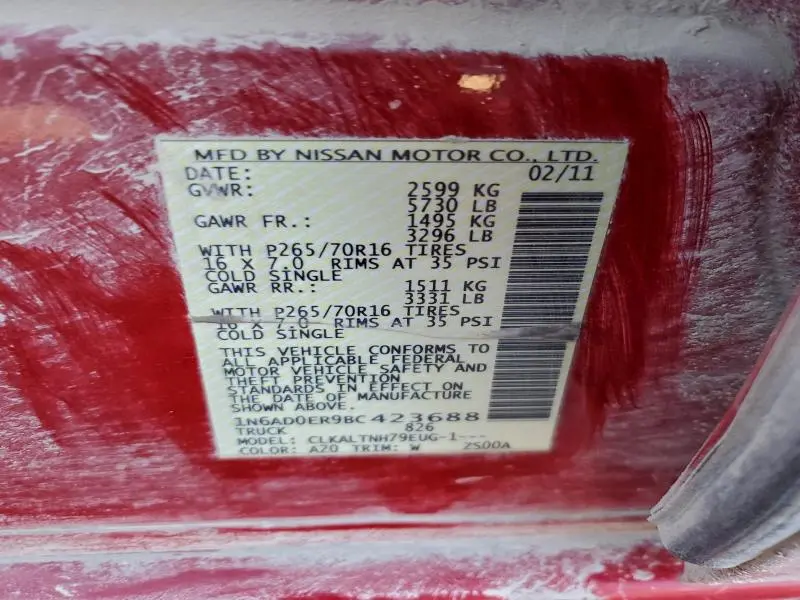 2011 NISSAN FRONTIER S  