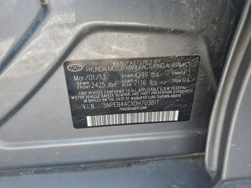 2013 HYUNDAI SONATA GLS  