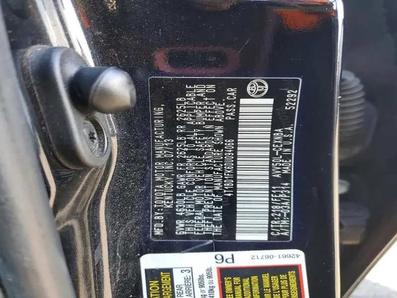 2013 TOYOTA CAMRY HYBRID  