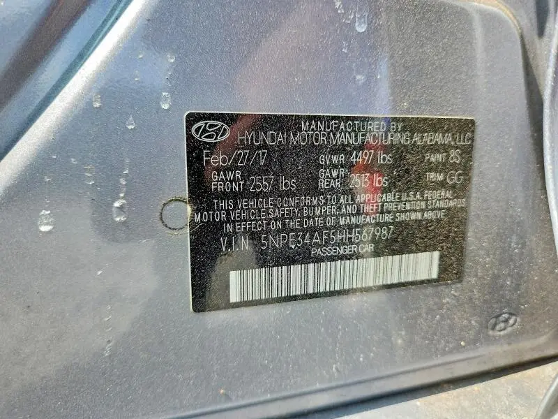 2017 HYUNDAI SONATA SPORT  