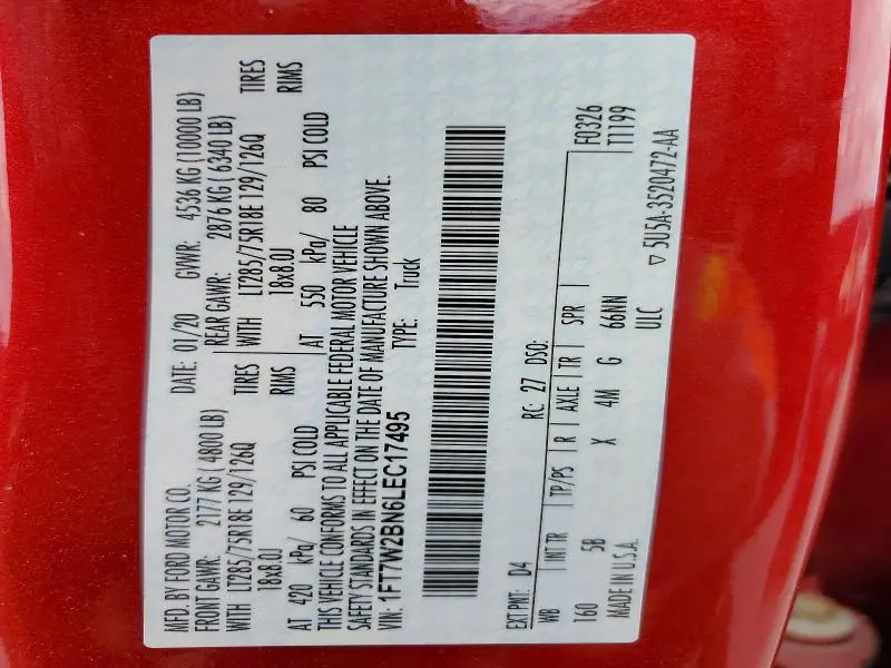 2020 FORD F250 SUPER DUTY  