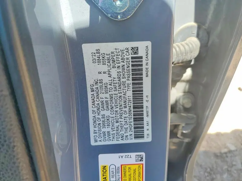 2022 HONDA CIVIC SI  