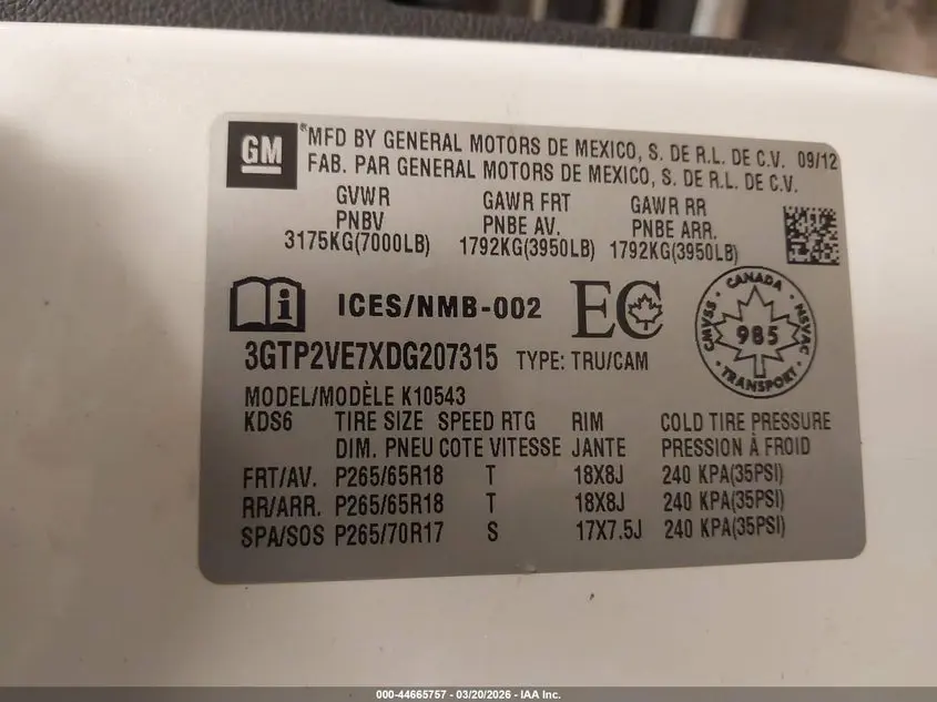 2013 GMC SIERRA 1500 SLE