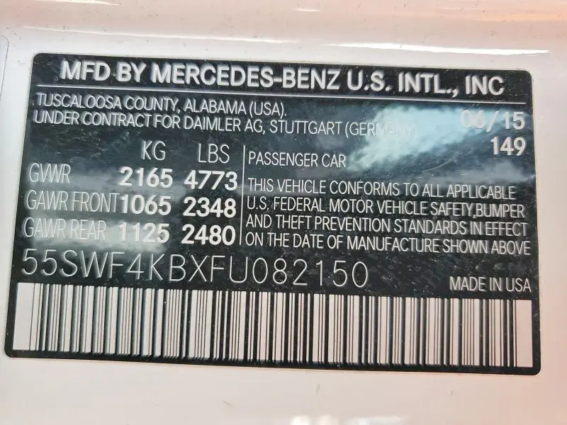 2015 MERCEDES-BENZ C 300 4MATIC  