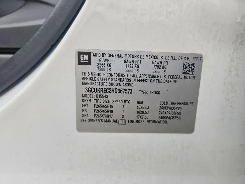 2017 CHEVROLET SILVERADO K1500 LT  