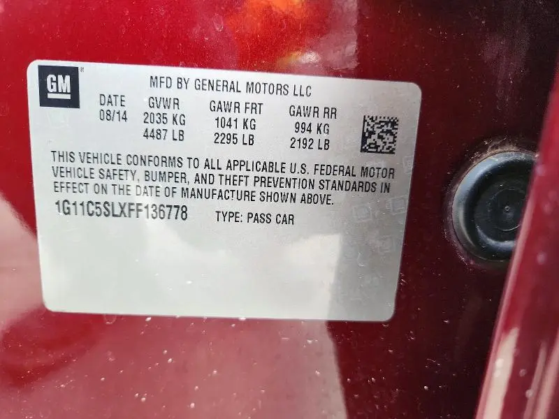 2015 CHEVROLET MALIBU 1LT  