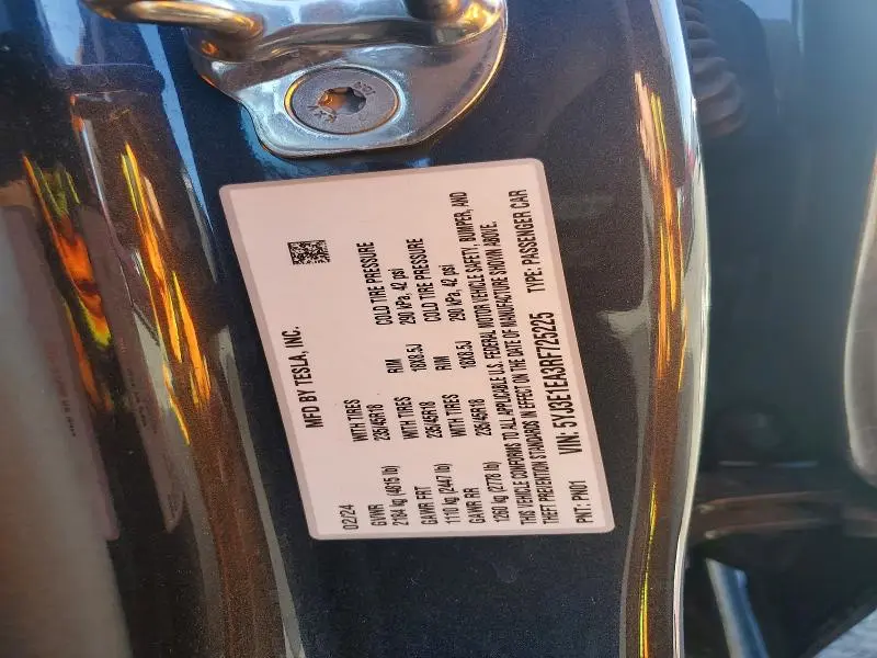 2024 TESLA MODEL 3   