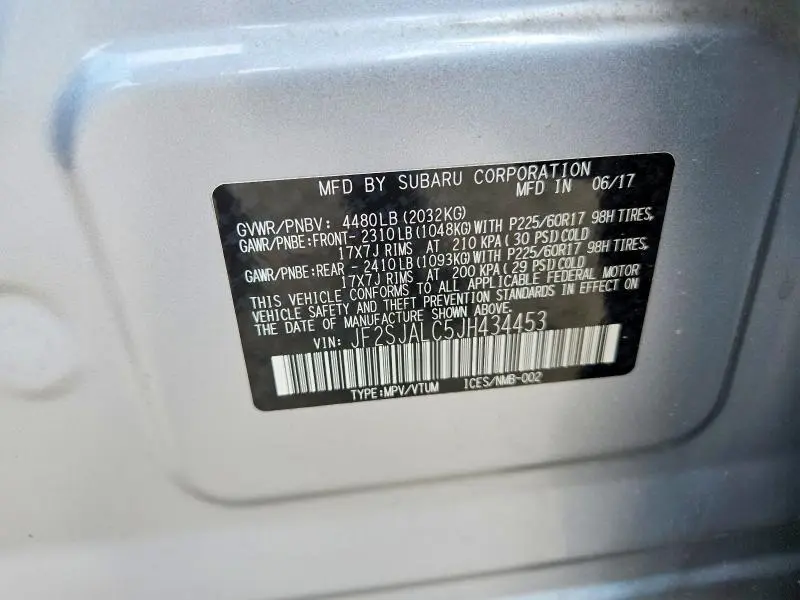 2018 SUBARU FORESTER 2.5I LIMITED  