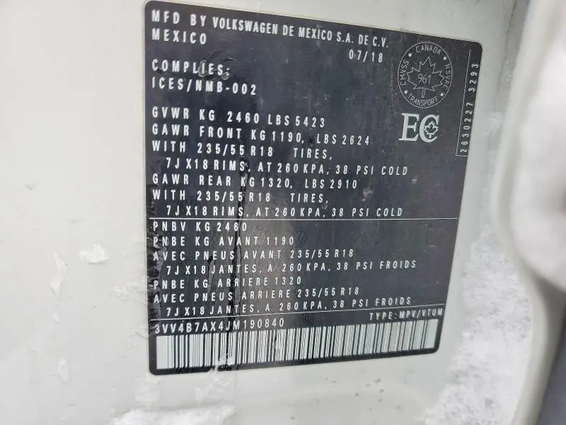 2018 VOLKSWAGEN TIGUAN SEL PREMIUM  