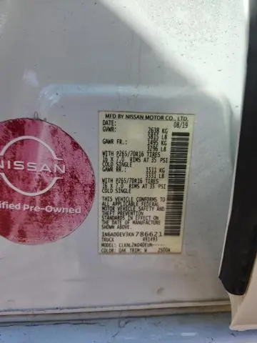 2019 NISSAN FRONTIER S  