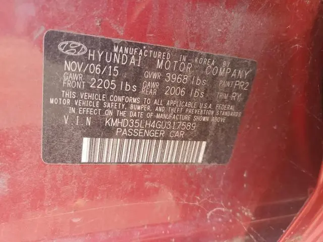 2016 HYUNDAI ELANTRA GT   