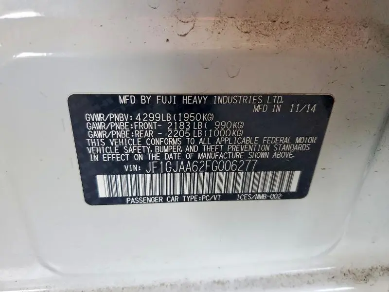 2015 SUBARU IMPREZA   
