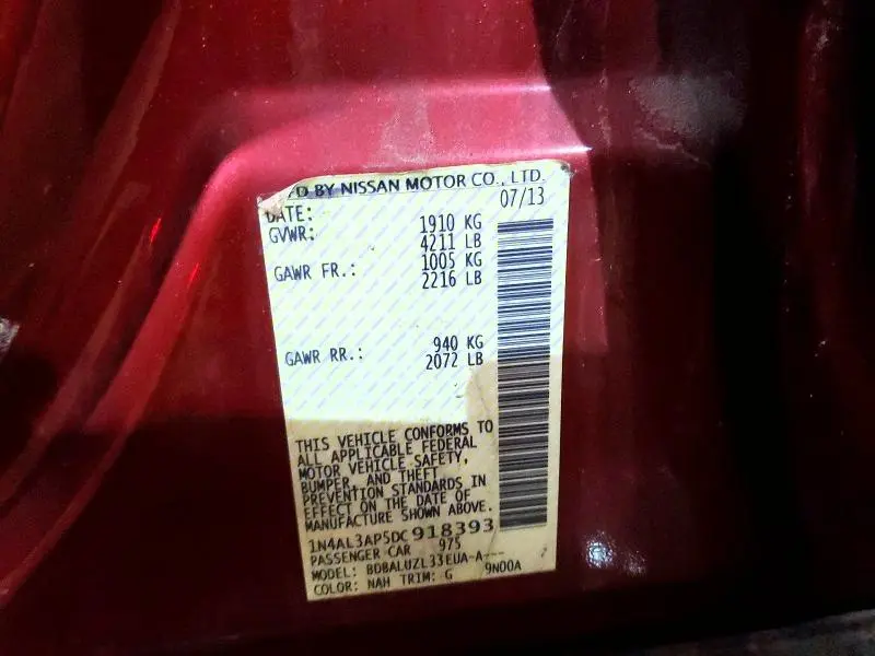 2013 NISSAN ALTIMA 2.5  