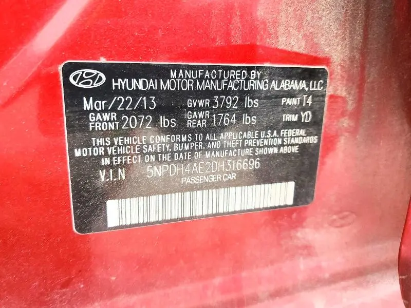 2013 HYUNDAI ELANTRA GLS  