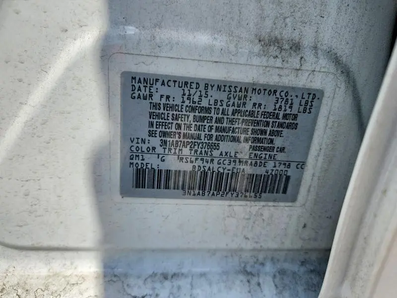 2015 NISSAN SENTRA S  
