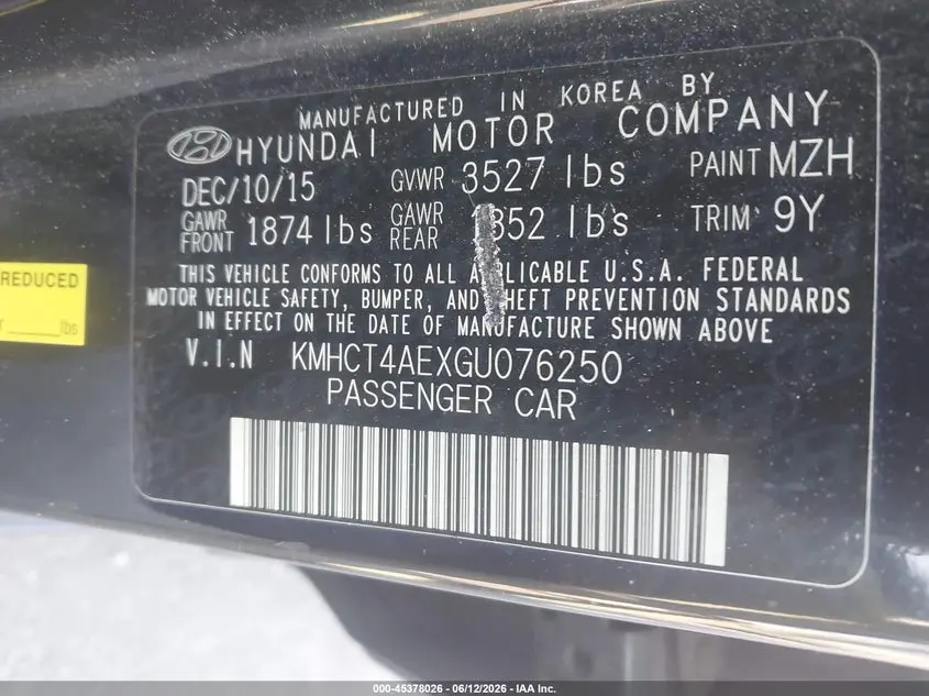 2016 HYUNDAI ACCENT SE