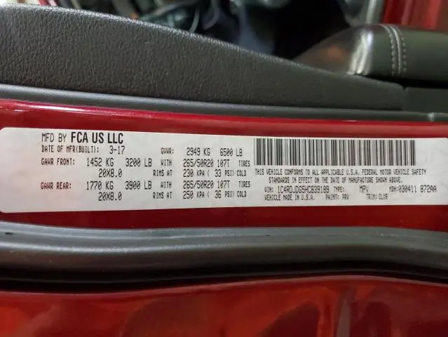 2017 DODGE DURANGO GT  