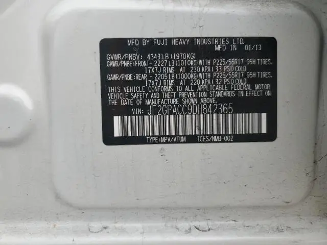 2013 SUBARU XV CROSSTREK 2.0 PREMIUM  