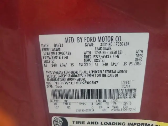 2013 FORD F150 SUPERCREW  